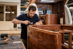 Bench joiner Plymouth yacht interior fit-out job